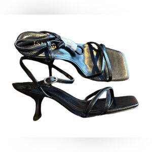 Black Strappy Heeled Sandals